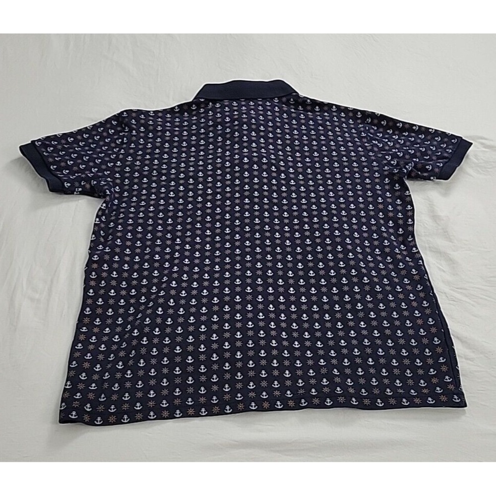 SANTORINI Greece Men's Blue  Polo Shirt Size XL Helm & Anchor All over - Picture 6 of 8